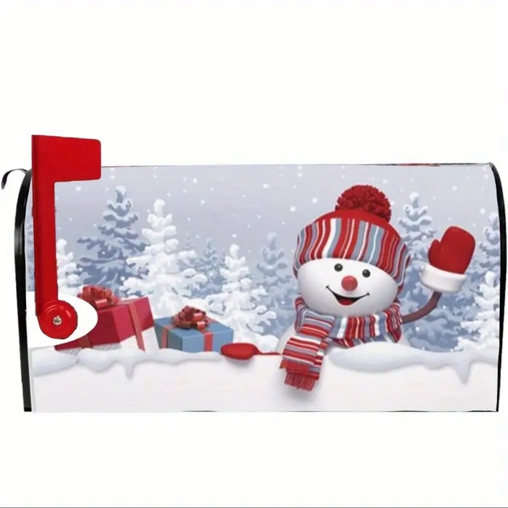 Mailbox Cover - Vibrant Christmas Red Truck with Tree Design, NEW, So Fe…